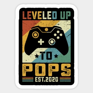 Vintage Leveled Up To Pops Est.2020 Sticker